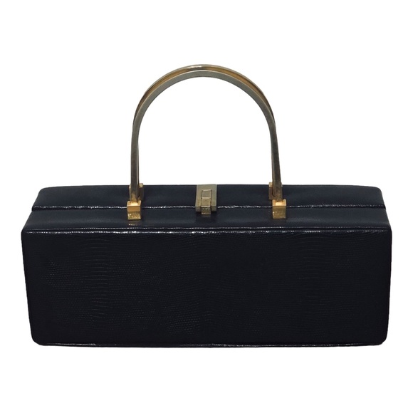 Murry Krugar Bags 95s Murry Krugar Vintage Black Box Handbag Gold